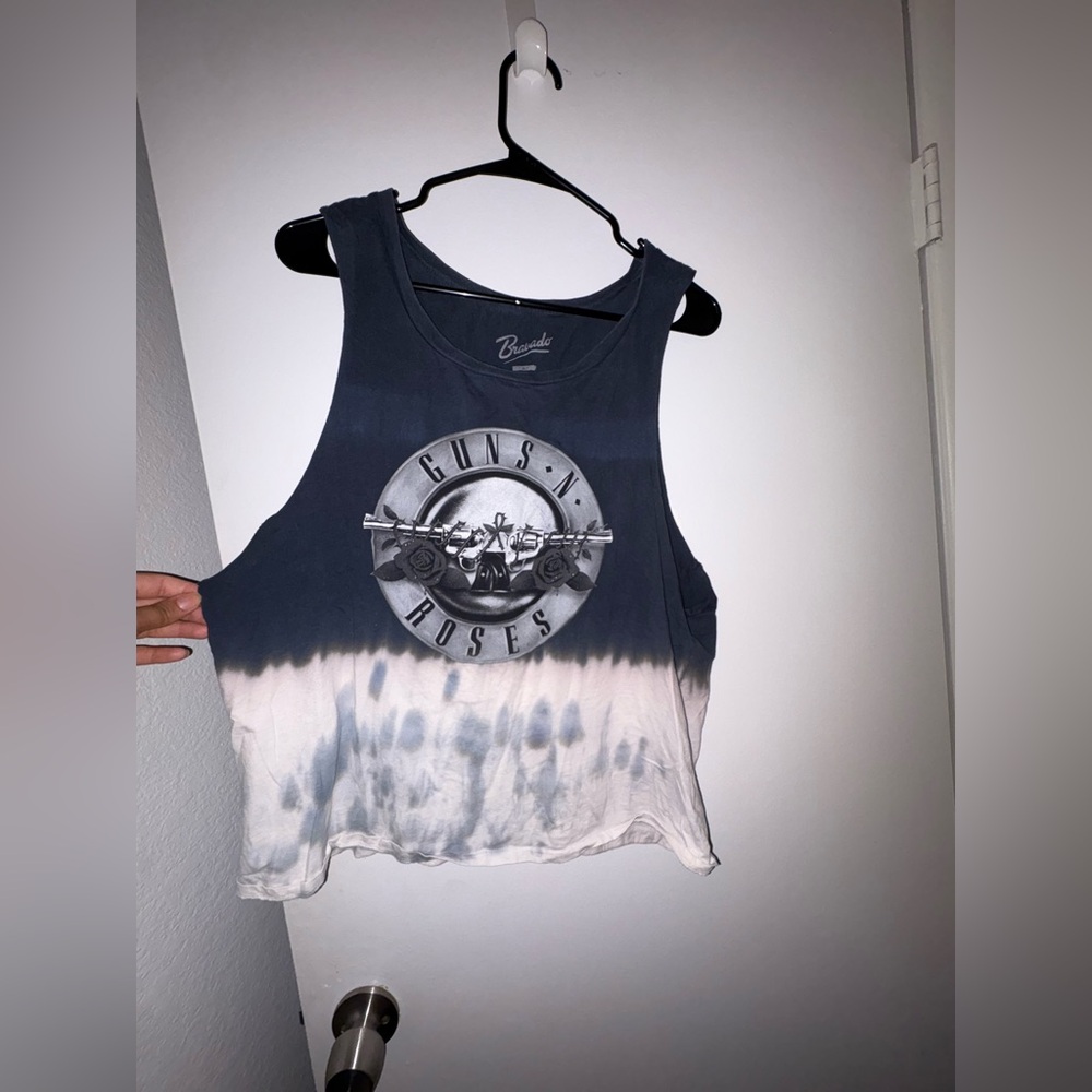 Bravado Women's Blue and White Graphic Tank Top